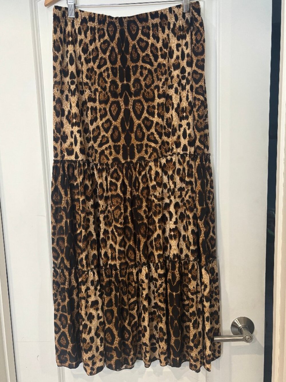 Magic Y2K Whimsigoth Leopard Print Tiered Maxi Skirt XL 1X